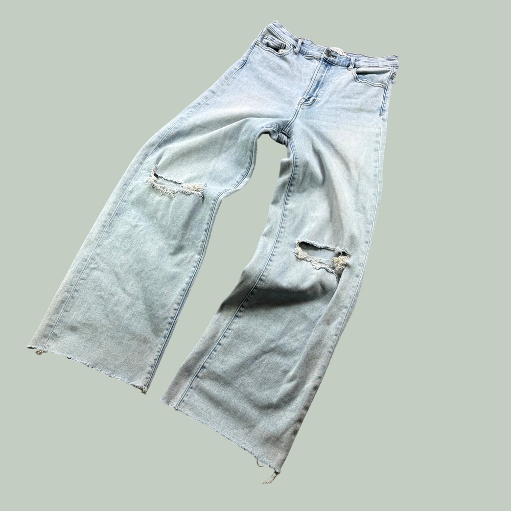 Hidden Jeans Woman 29 Light Wash Distressed Wide Leg High Rise Streetwear Y2K